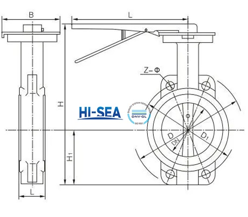 Marine Wafer Type Butterfly Valve drawing1.jpg
